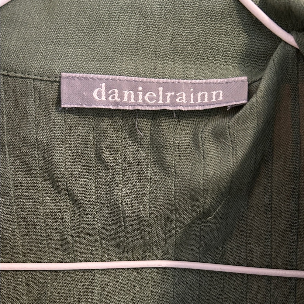 Daniel Rainn S Leah Tie Front Blouse Green - Picture 2 of 6